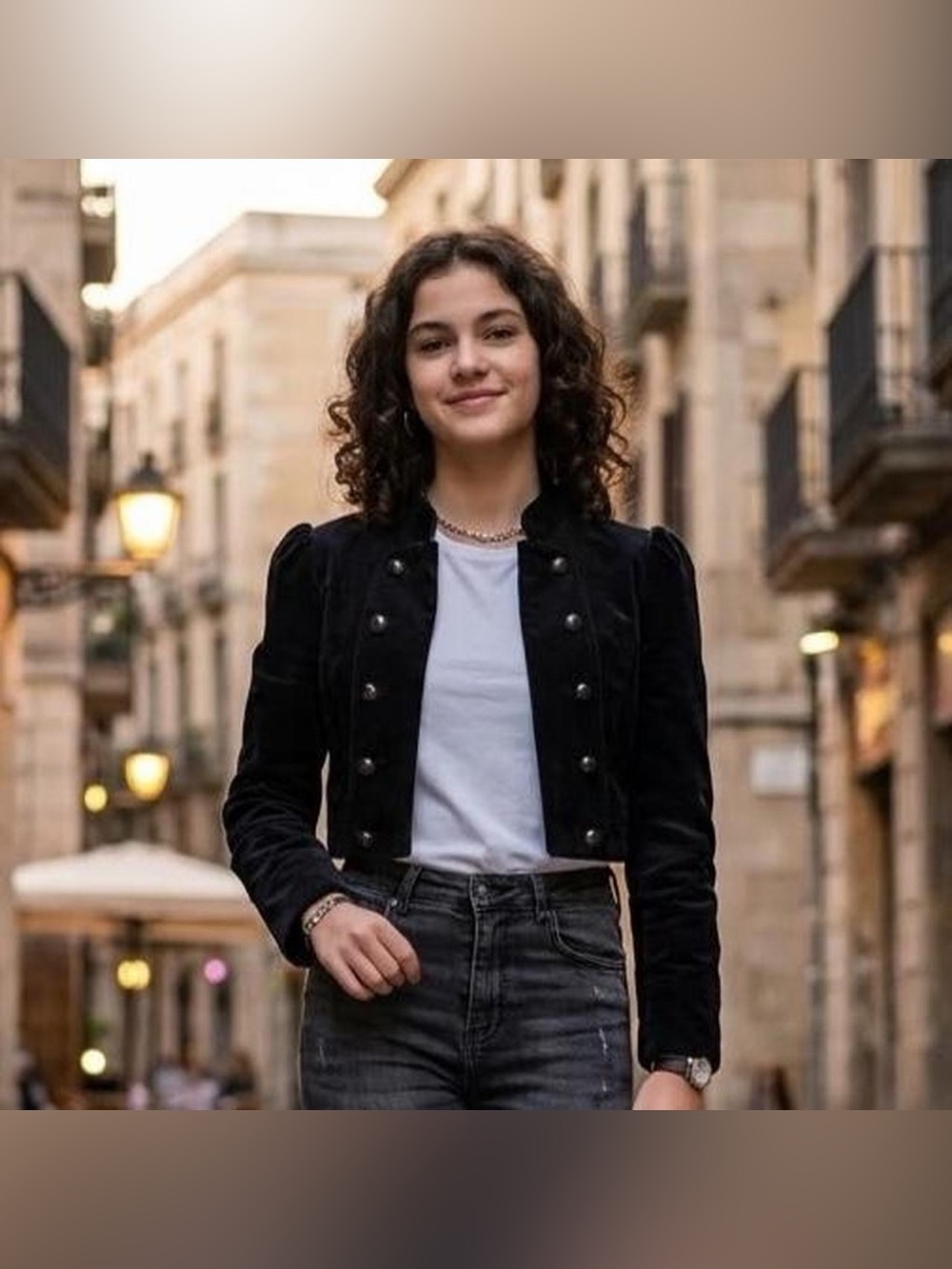 Classic Black Military-Style teen Jacket